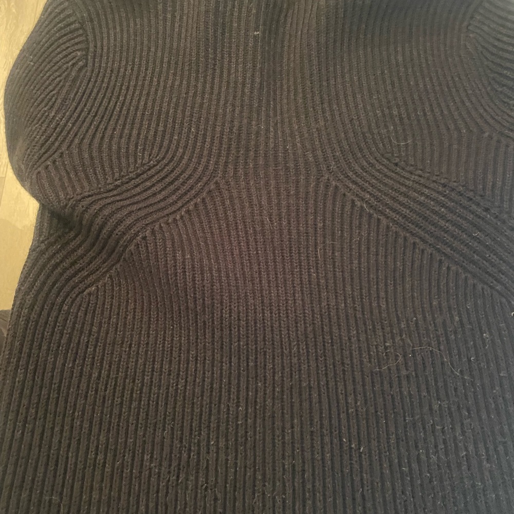 Men's Armani ExhangeBlack Ribbed Sweater with suede front